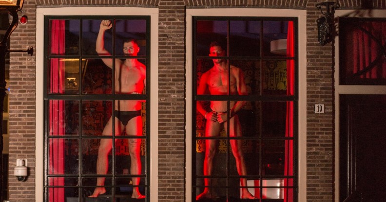 Male sex workers are taking over the windows for Amsterdam Pride