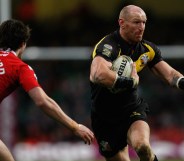 Gareth Thomas of Crusaders in action during the Engage Super League Match between Crusaders RL and Salford City Reds at Millennium Stadium on February 13, 2011 in Cardiff, Wales.