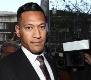 Israel Folau arrives ahead of his conciliation meeting with Rugby Australia at Fair Work Commission on June 28, 2019 in Sydney, Australia