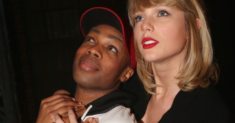 Todrick Hall and Taylor Swift pose backstage at the hit musical Kinky Boots on Broadway at The Al Hirschfeld Theater on November 23, 2016 in New York City.