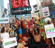 The 40th anniversary of the Stonewall Riots in Times Square on June 25, 2009 in New York City.