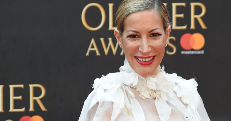 German actress Laura Pradelska poses on the red carpet upon arrival to attend The Olivier Awards at the Royal Albert Hall in central London on April 8, 2018.