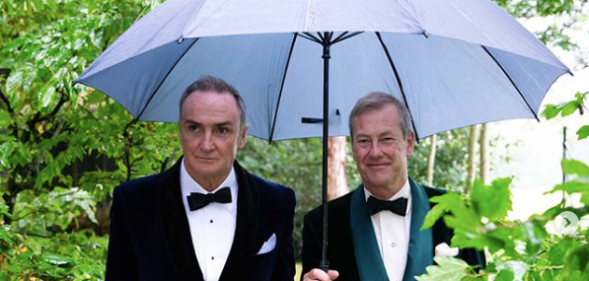 Ivar Mountbatten and James Coyle on their wedding day