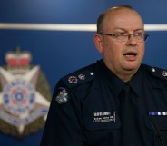 Graham Ashton in full police uniform at a press conference