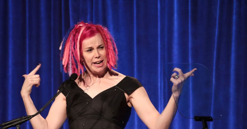 Lana Wachowski pointing