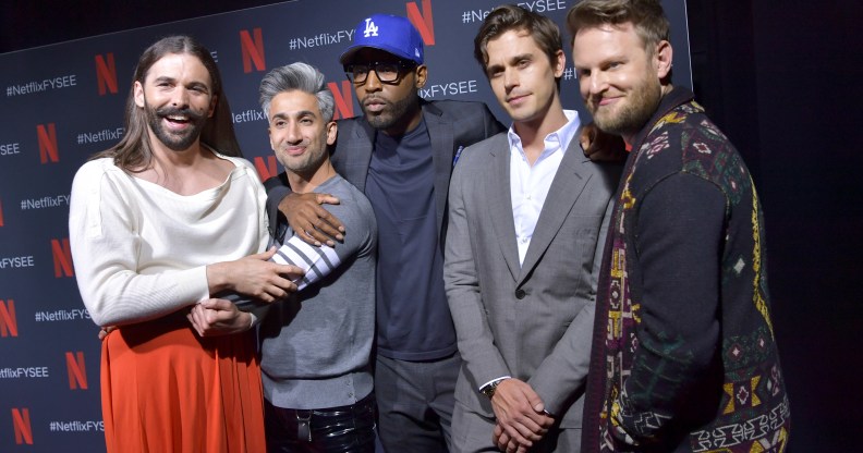 Queer Eye cast pose on the red carpet