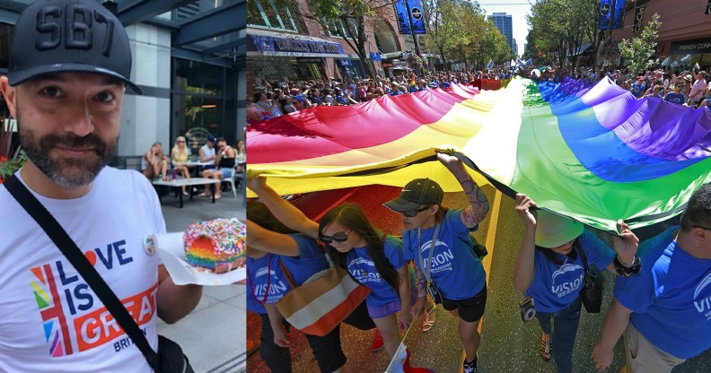 Evangelical author Joshua Harris took part in the Vancouver Pride parade after renouncing his anti-LGBT beliefs.