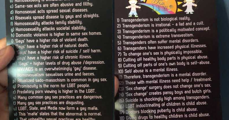 homophobic leaflet