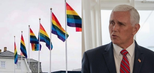 Mike Pence was greeted by rainbow flags on his trip to Iceland