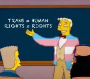 Well, there's nothing on earth like genuine, bona fide, electrified, six-car trans rights. (Ireland Simpsons Fans/20th Century Fox Television)