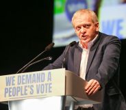 Liberal Democrat MP Philip Lee speaking at the Best for Britain and the Peoples Vote campaigns rally in London, 2018. (Dinendra Haria/SOPA Images/LightRocket/ Getty Images)