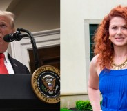 President Donald Trump has hit out at Debra Messing over her views