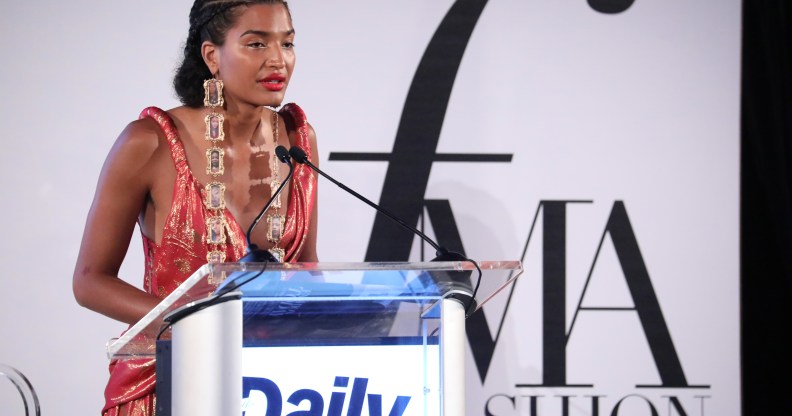 Indya Moore speaks on stage at The Daily Front Row's 7th annual Fashion Media Awards on September 05, 2019 in New York City.