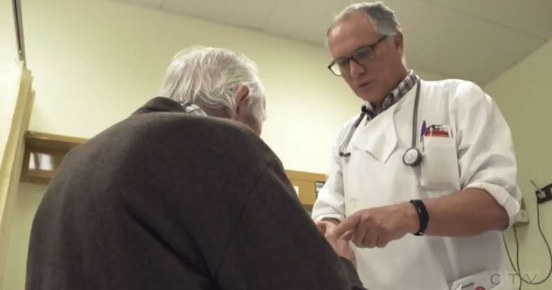 Miguel with his primary physician, Dr. Henrique Santos (Screen capture via CTV News)