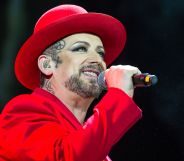 Boy George performs on stage