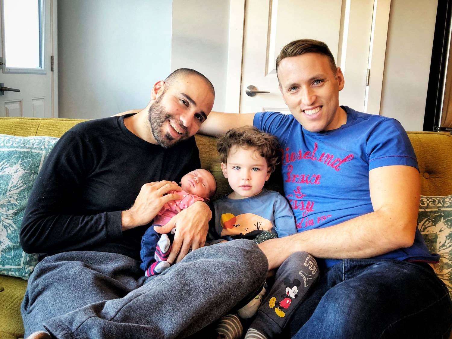 Roee and Adiel Kiviti with baby Kessem and her brother Lev Trump administration gay couple