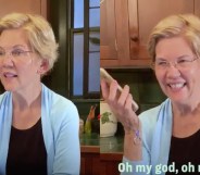 US presidential candidate Elizabeth Warren calling up a gay man to say thanks for donating what he could to her campaign. (Twitter/@ewarren)