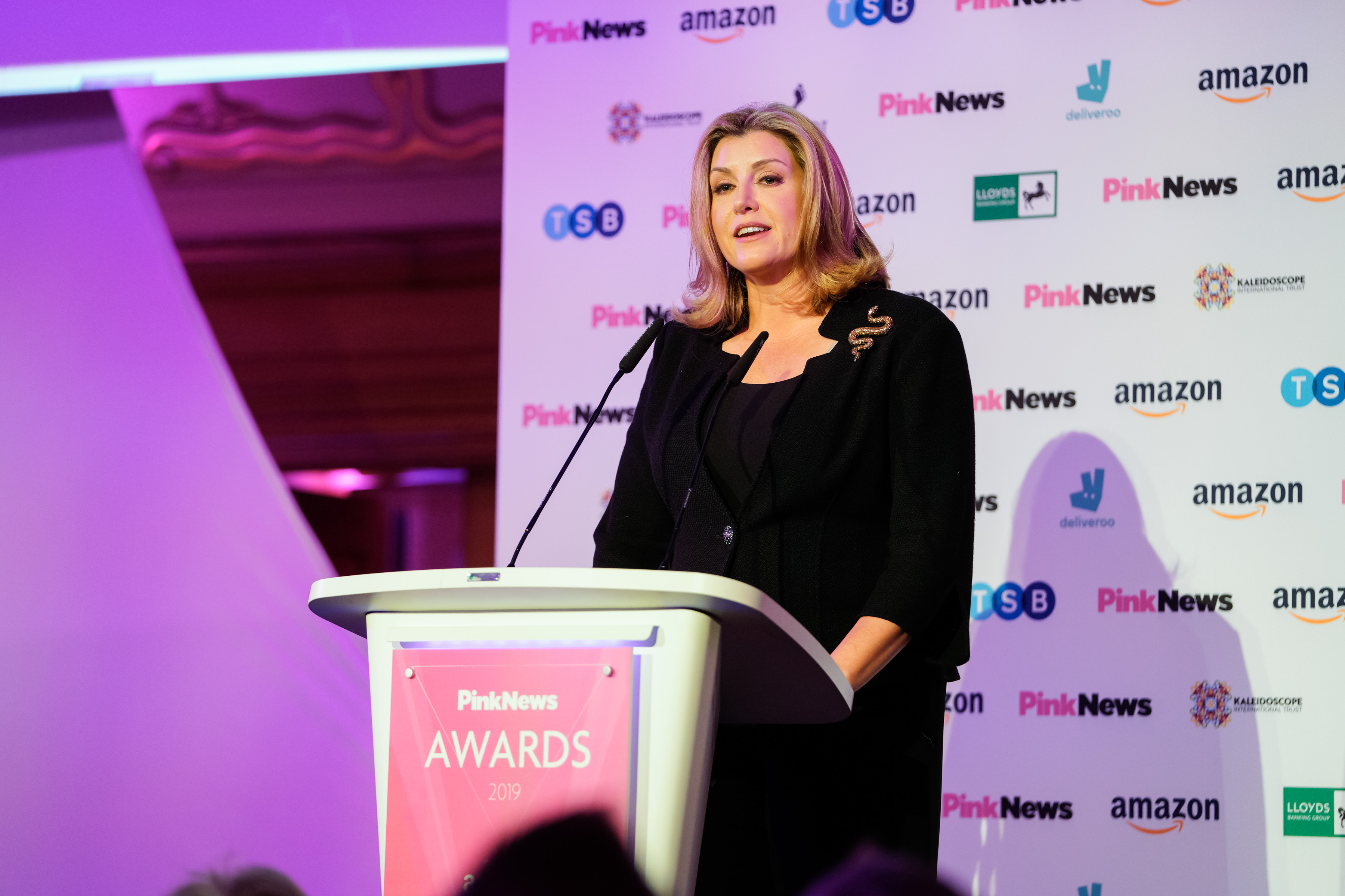 Penny Mordaunt addressed the PinkNews Awards