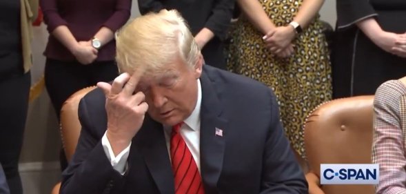 Donald Trump calling the two astronauts during the first all-women spacewalk.