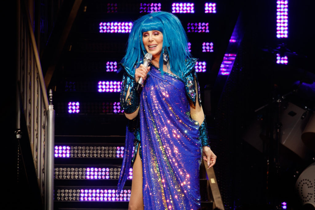 Cher performs on stage at The O2 Arena on October 21, 2019 in London, England. (Burak Cingi/Redferns)