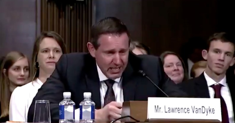 judiciary nominee Lawrence VanDyke crying