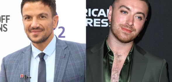 Singer Peter Andre (L) has hit out against the alleged move towards gender-neutral categories at the BRIT Awards, following Sam Smith coming out as non-binary. (Keith Mayhew/SOPA Images/LightRocket via Getty Images/Steve Granitz/WireImage