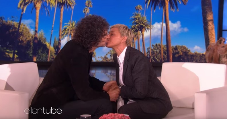 Ellen DeGeneres decided to kiss Howard Stern for some reason