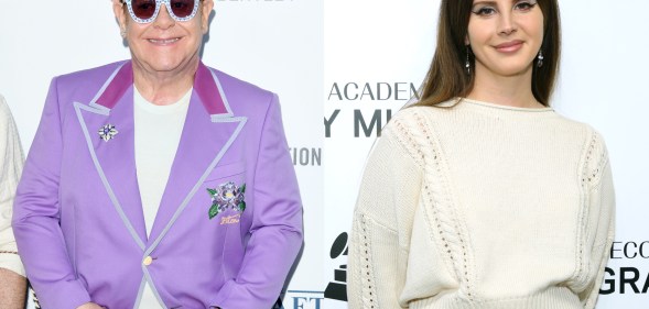 Elton John (L) has come to Lana Del Rey's corner over her infamous performance on Saturday Night Live in 2012. (Daniele Venturelli/Daniele Venturelli via Getty Images/ Rebecca Sapp/Getty Images for The Recording Academy)