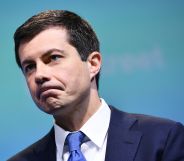 Pete Buttigieg pulling a sad face