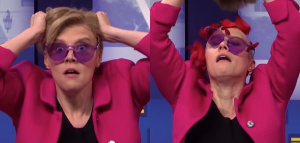 Kate McKinnon as Elizabeth Warren on Saturday Night Live