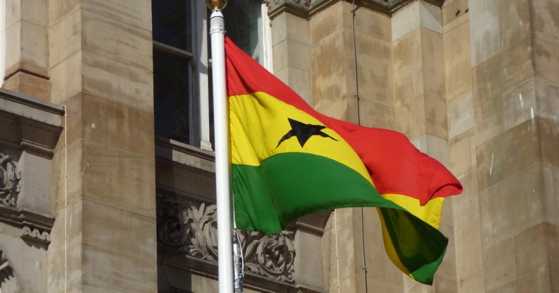 The national flag of Ghana, where being LGBT+ is heavily criminalised.