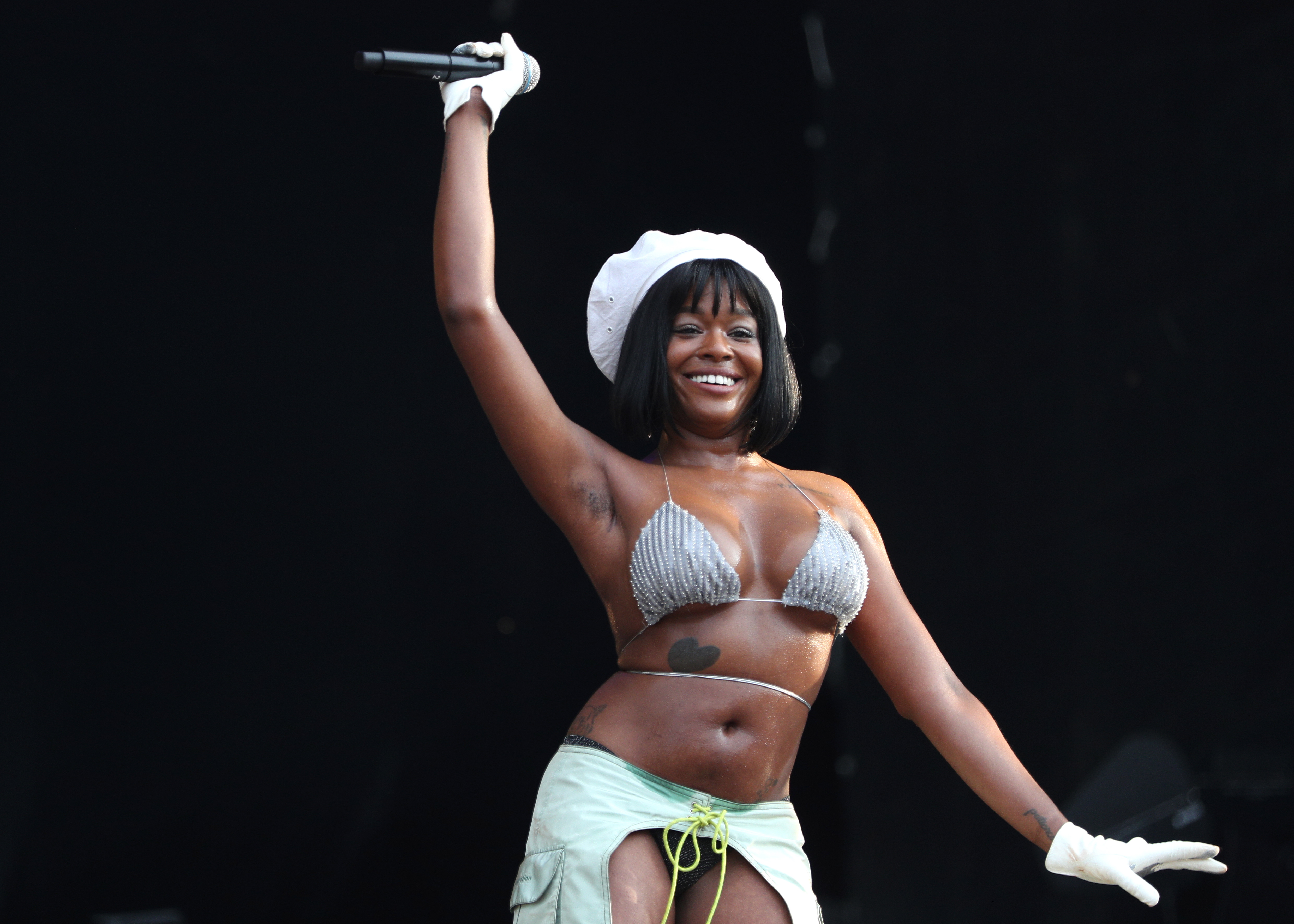 American singer Azealia Banks performs during the 2019 Usadba Jazz International Festival at the Kolomenskoye Museum Reserve. 