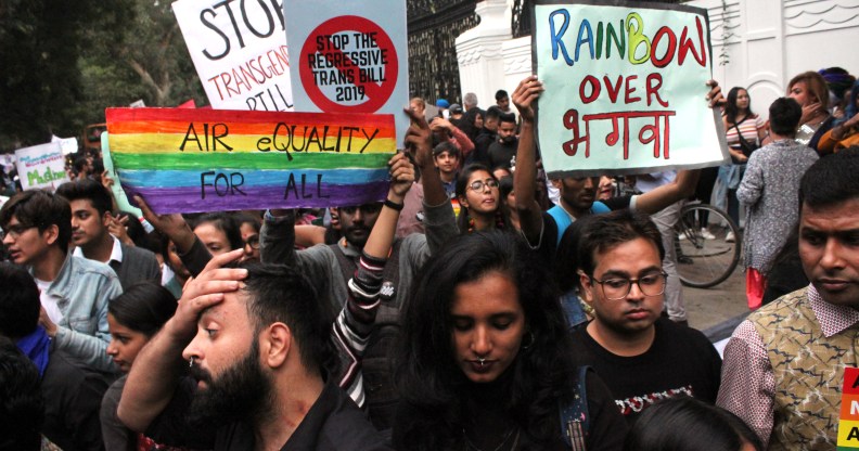 Member and supporters of the LGBT+ community take part in annual pride parade in New Delhi, India. (Mayank Makhija/NurPhoto via Getty Images)