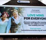 Northern Ireland billboard with same-sex couple