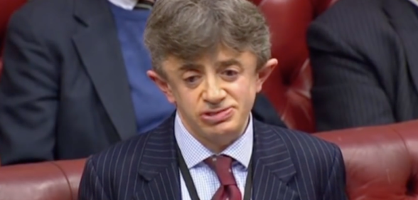 Lord Shinkwin delivering a speech at the House of Lords. (Screen capture via YouTube)