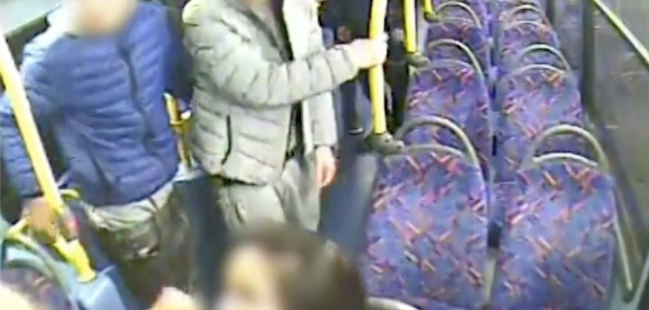 London bus attack. A group of teens loom over a same-sex couple in London before striking them. (Metropolitan Police)