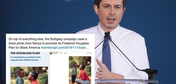 Pete Buttigieg's bid to become US president has been dogged by allegations of tone deafness towards racial minority communities. (Scott Olson/Getty Images)