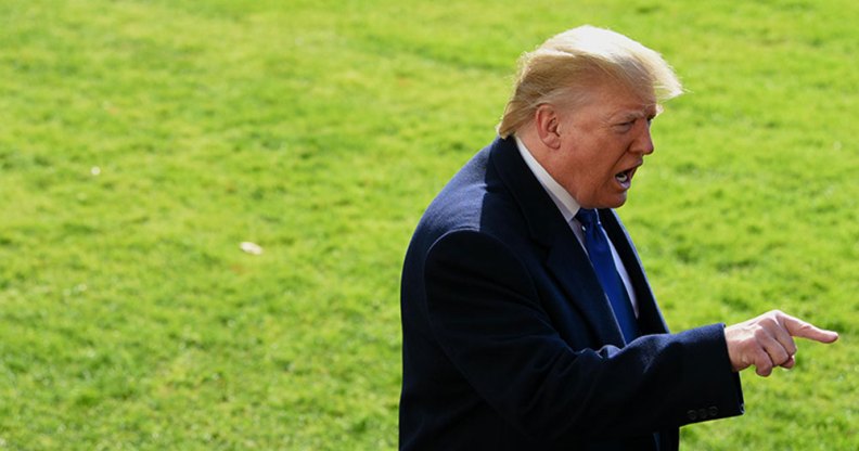 Donald Trump pointing angrily