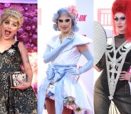 (From L-R) Baga Chipz, Blu Hydrangea and Divina de Campo, the RuPaul's Drag Race UK trinity behind the Frock Destroyers might be coming to a Eurovision near you. (Karwai Tang/WireImage via Getty)