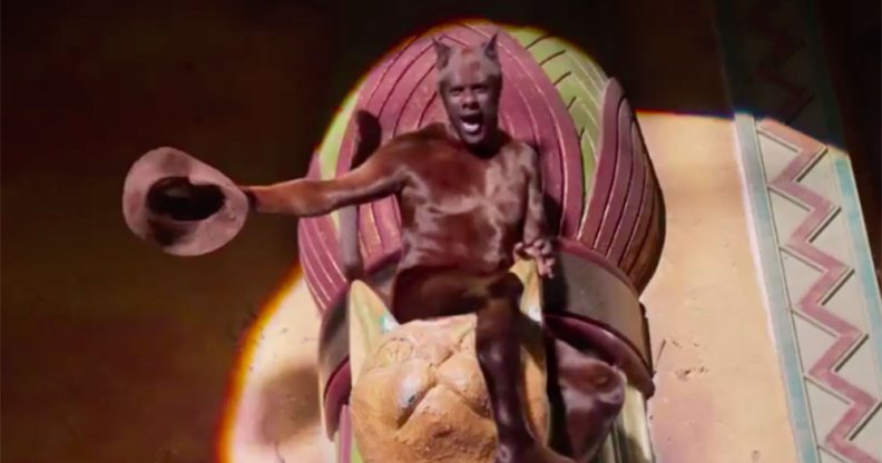 Idris Elba as a naked, furry cat in Cats