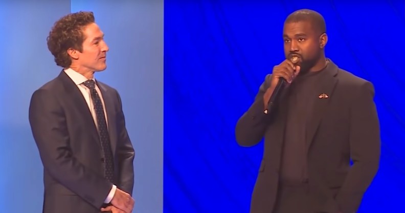 Kanye West appeared alongside the pastor at Lakewood Church