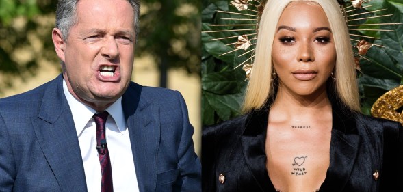 Piers Morgan (L) has called Munroe Bergdorf's comments 'gobbledygook'. (HGL/GC Images via Getty/Samir Hussein/Samir Hussein/WireImage)