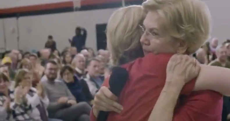 Elizabeth Warren hug