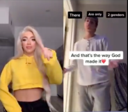 Kendall Olivia, a trans woman, epically schooled a transphobic TikTok user. (Screen capture via Twitter)