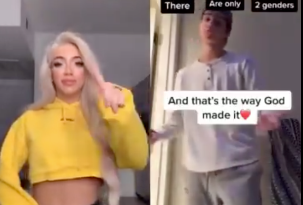 Kendall Olivia, a trans woman, epically schooled a transphobic TikTok user. (Screen capture via Twitter)