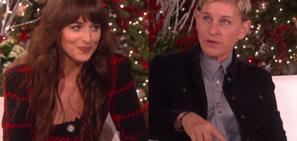 Dakota Johnson and Ellen DeGeneres