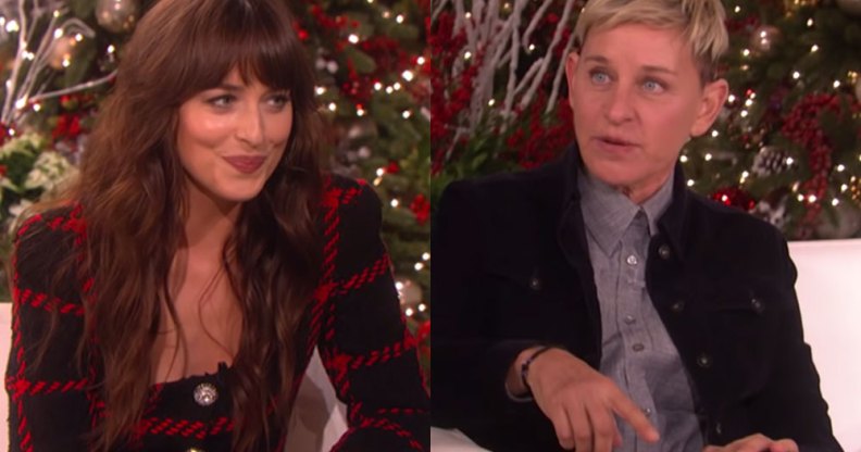 Dakota Johnson and Ellen DeGeneres