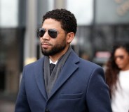 Jussie Smollett outside of court