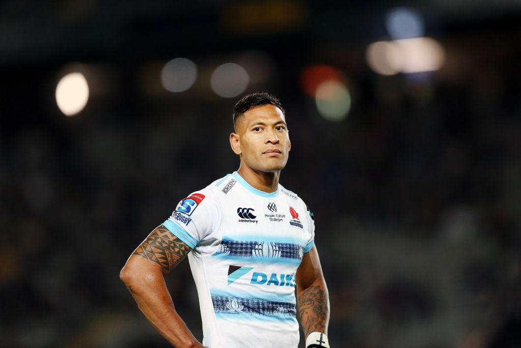 Israel Folau was sacked from the New South Wales Waratahs for homophobic comments less than a year ago