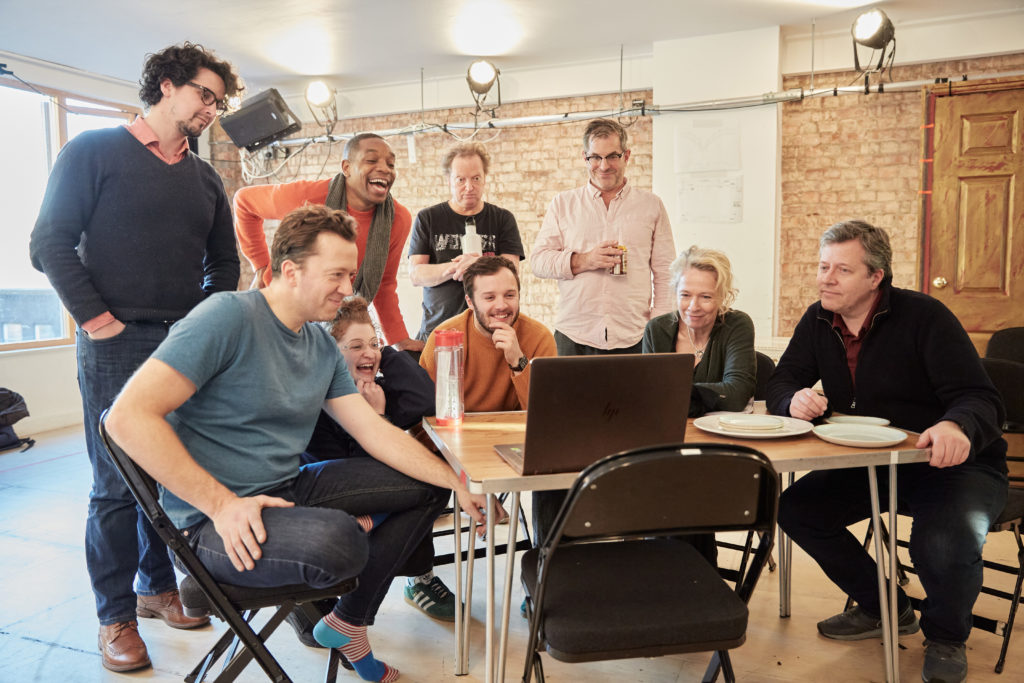 The La Cage aux Folles cast at the park Theatre rehearsing. (Mark Douet)